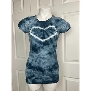 One World Live and Let Live Blue Tie Dye T-Shirt Size L